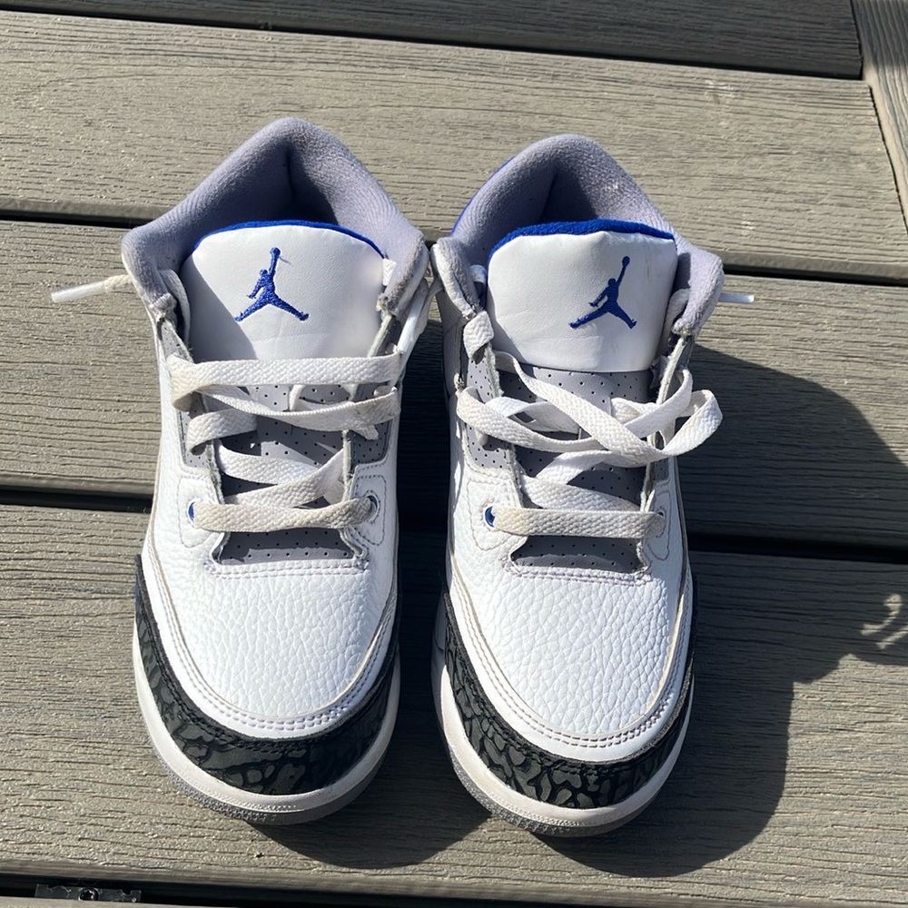 Jordan 3 kids white and blue